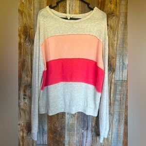 FANTASTIC FAWN Striped Sweater Blouse. Size Medium.